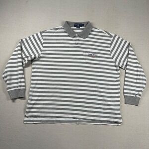 Vintage Polo Sport Shirt Mens XL Ralph Lauren Knit Horizontal Stripes Collar 90s